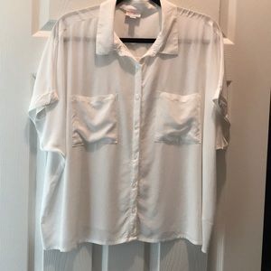 LulaRoe Amy white button up blouse